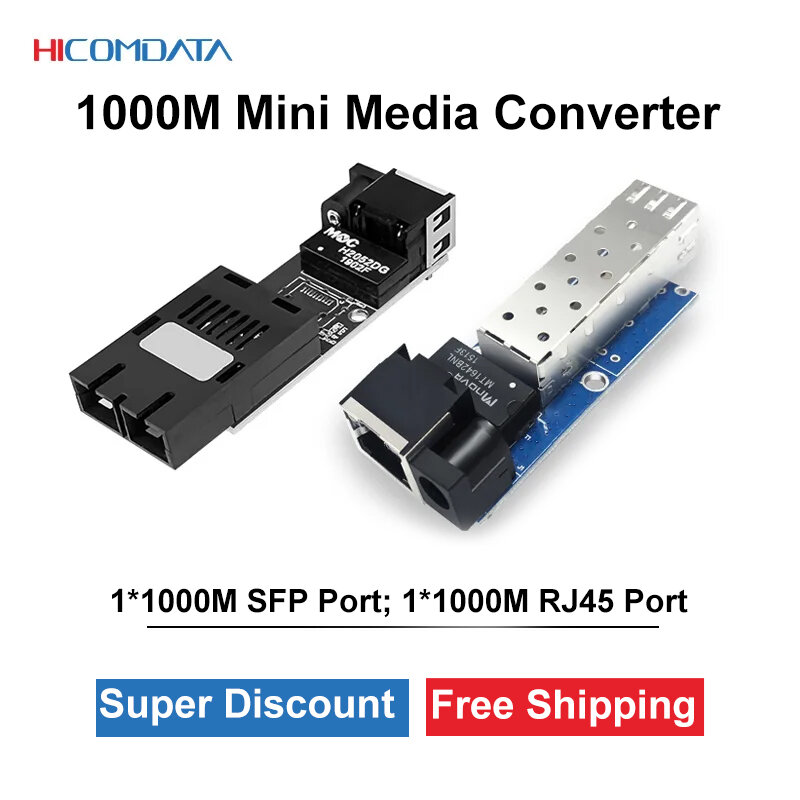 Gigabit Mini Optic Media Converter SFP Ethernet Switch 1 Fiber 1 Rj45 100/1000Mbp SC A/B DC 12V Optic Transceiver Fibra Switch