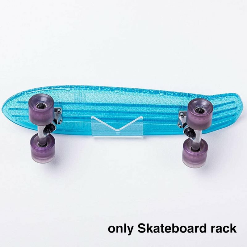Rak dinding Skateboard akrilik Longboard, dudukan dinding skuter seluncur, gantungan tampilan 1.97*5.11*3.14 inci