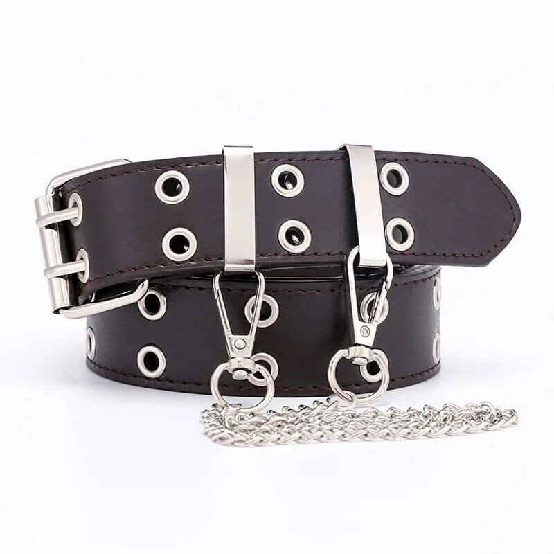 Kemeiqi-Cinturón de estilo Punk para mujer, cadena de moda coreana, ojal decorativo, cinturón gótico