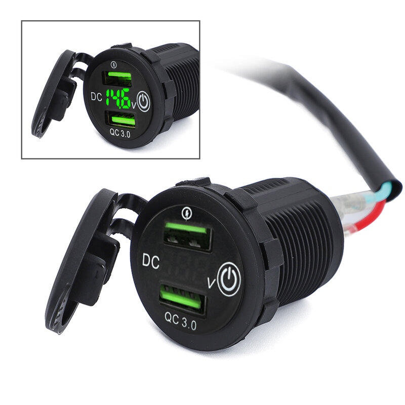Motocycle Camera Cellphone TYPE-C USB QC3.0 Fast Charger with Relay For Kawasaki Versys650 Versys1000 VersysX300 Ninja400/650