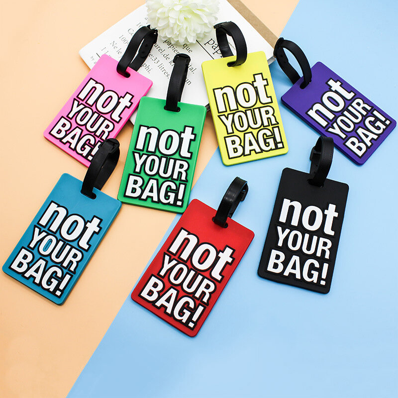 1PCS PVC Luggage Tags Travel Accessories Silicone Suitcase Tags Fashion Style Silicon Portable Travel Label ID Address Holder