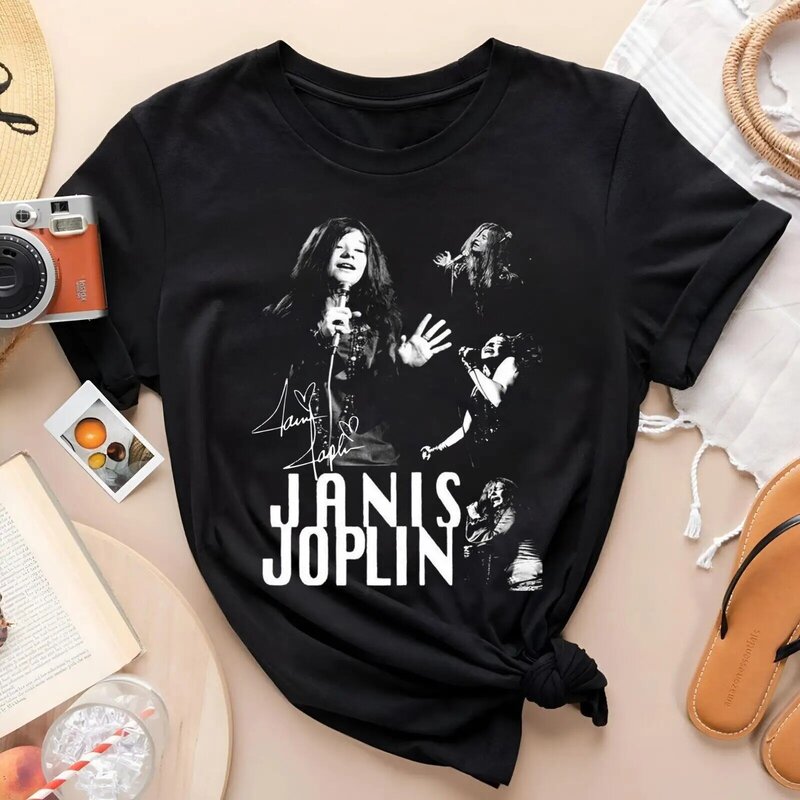 Janis Joplin camiseta negra rara, regalo para el Día del Padre, día de la independencia, nuevo