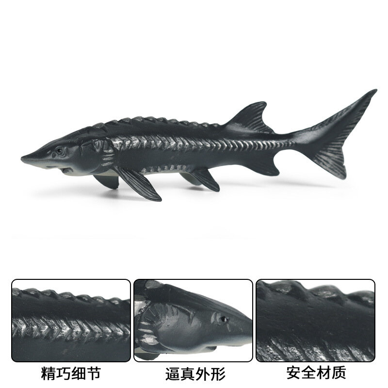 Pesce d'acqua dolce simulato per bambini modello di animale marino storione modello di storione cinese ornamenti di plastica fatti a mano