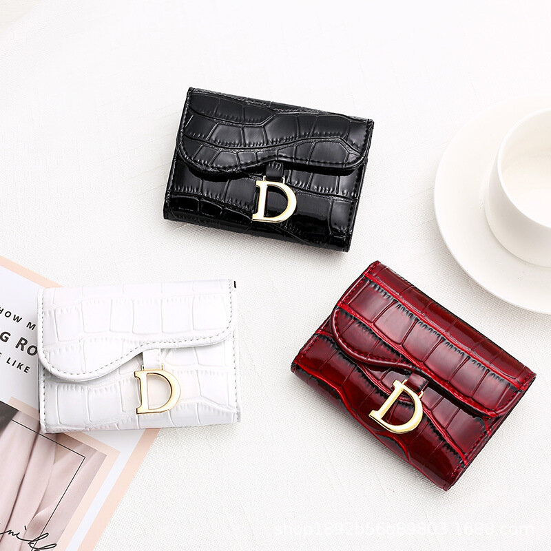 Petit portefeuille court en cuir pour femme, sac à main de marque de luxe, sac à cartes pour femme, pochette pour femme, pince à billets, mode, 2023