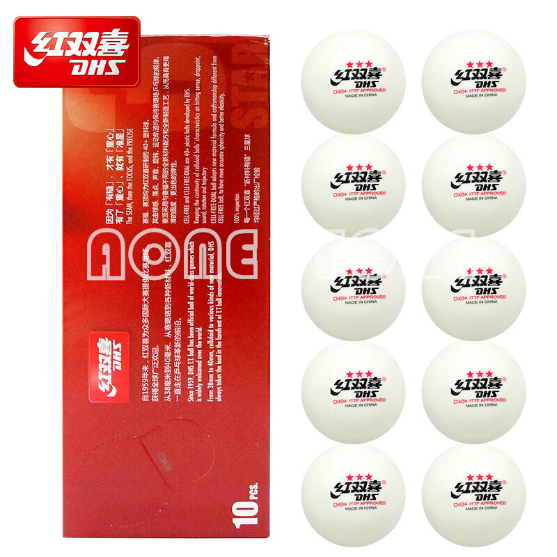 DHS-pelota de tenis de mesa 3 Star D40, Material de plástico polivinílico con costura ABS, Original, 3 estrellas