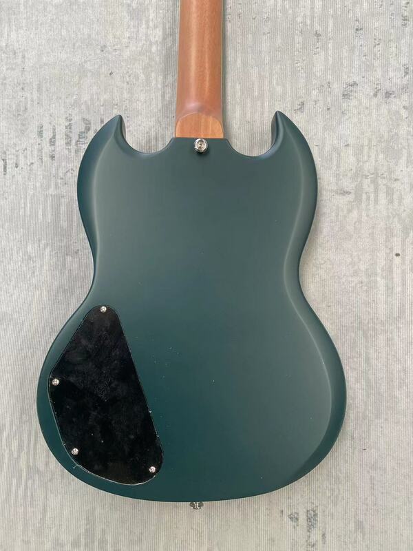 Guitarra eléctrica con logotipo, fabricada en China, S ~ G mate, cuerpo de caoba, fuera del estante, personalizada
