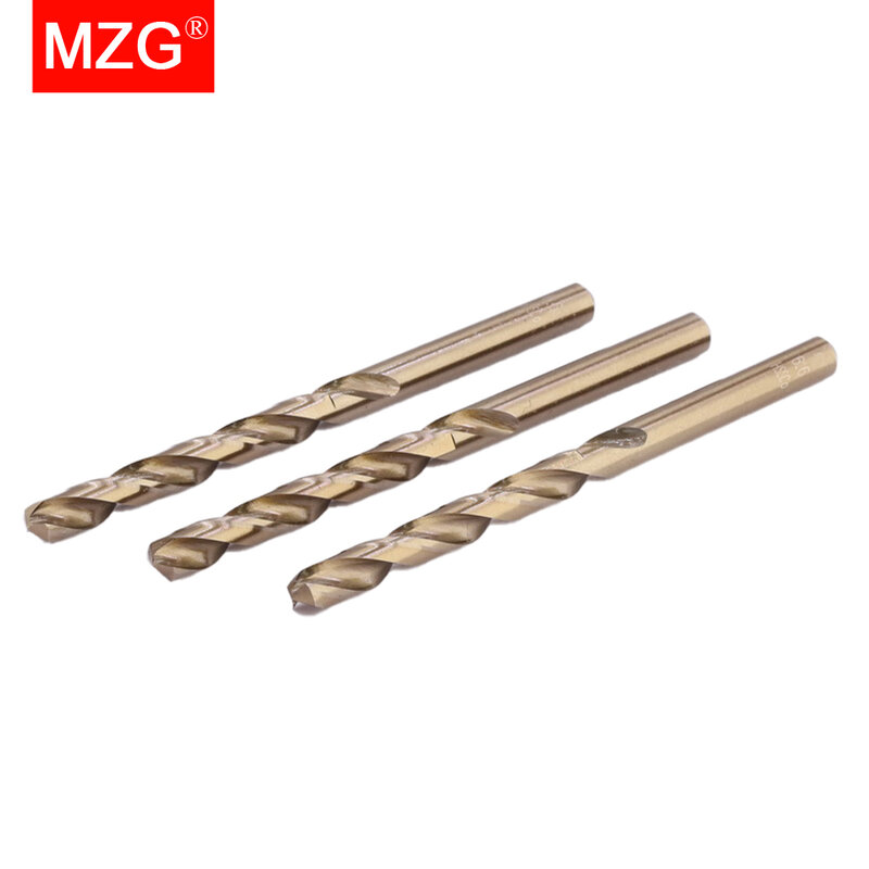 MZG-Brocas de Aço de Alta Velocidade Set, Cobalto Revestido, Haste Reta, Comprimento Padrão, CNC Drilling Cutter, M35, 1.0-13.0mm