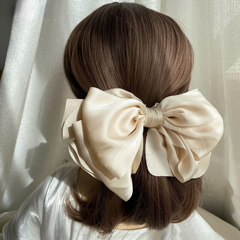 New Large Bow Hairpin Multicolor Woman Girl Shopping Headband Spring Accessories Chiffon Hair Accessories  Fashion Headdress