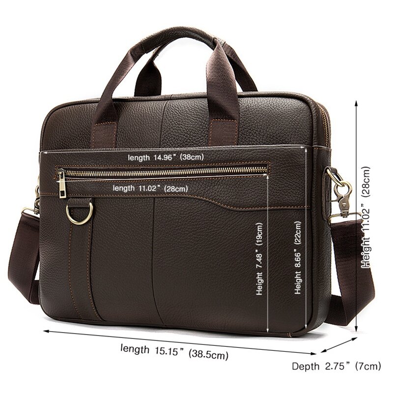 Портфель мужской кожаный/деловой, сумка-мессенджер для ноутбука, Офисная сумочка