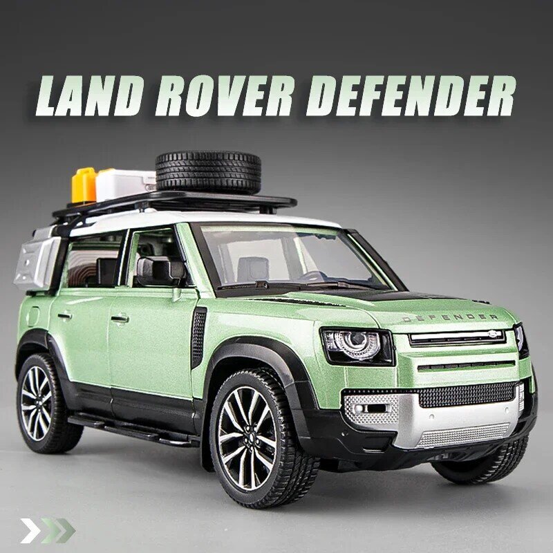 1/24 Land Rover Defender SUV Off-road Vehicle Alloy Diecast Toy Simulated Metal Model Car Sound ＆ Light Christmas Gifts For Kids