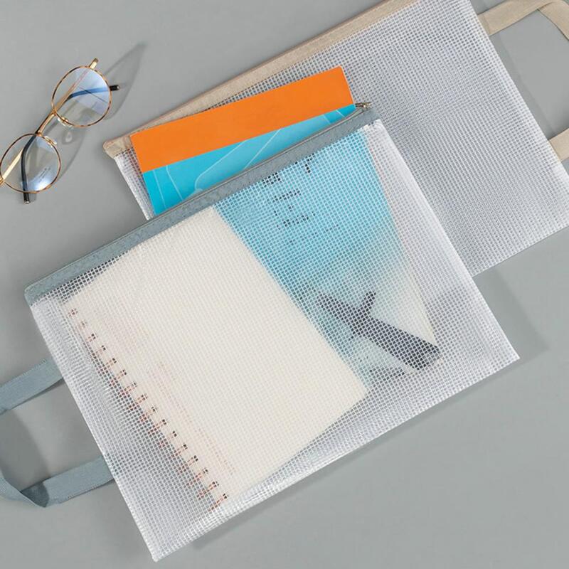 Прозрачный держатель для файлов, сумка на молнии с ручкой, сумка для хранения документов из ПВХ, офисные принадлежности