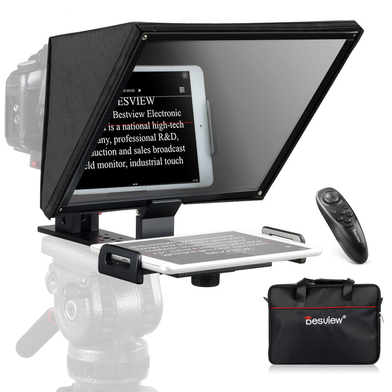Desview-Teleprompter portátil de Metal T12, pantalla alta de 12 pulgadas, con Control remoto, para DSLR, videocámaras, ipad, para hacer vídeos
