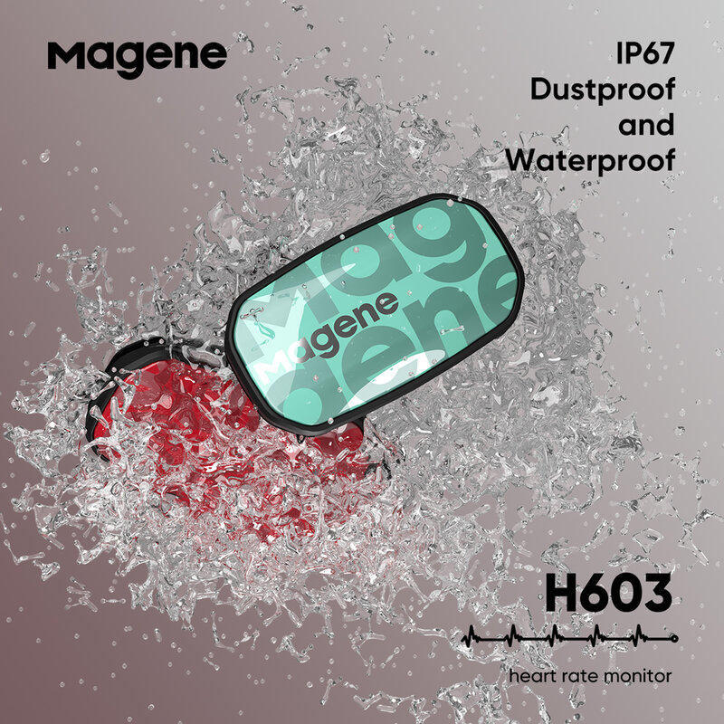 Magene-Moniteur de fréquence cardiaque H603, sangle de poitrine fendue, suivi de la condition physique HRM, capteur Bluetooth ANT, compatible avec l'application de santé Zwift
