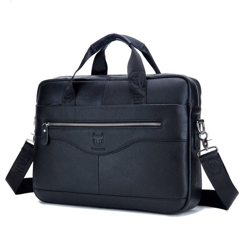 Men Business Briefcase Genuine Leather 14-Inch Laptop Bag Male PU Shoulder Messenger Bags Briefcase Office Business Handbag