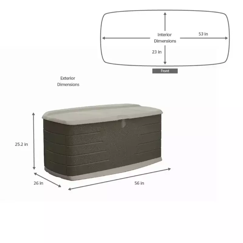 90 Gallon Outdoor Large Deck Box with Seat