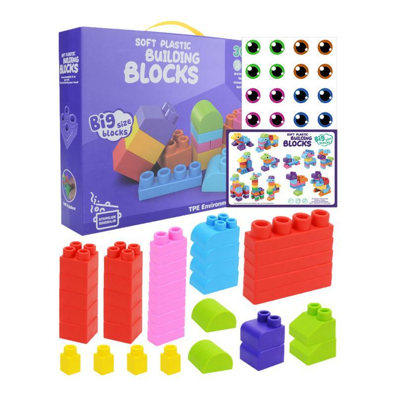 Juego de bloques de construcción suaves para niños de 1 a 3 años, juguetes de bloques de construcción grandes, apilamiento suave, regalo de cumpleaños