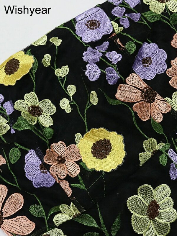 Женское облегающее мини-платье без бретелек, с цветочной вышивкой