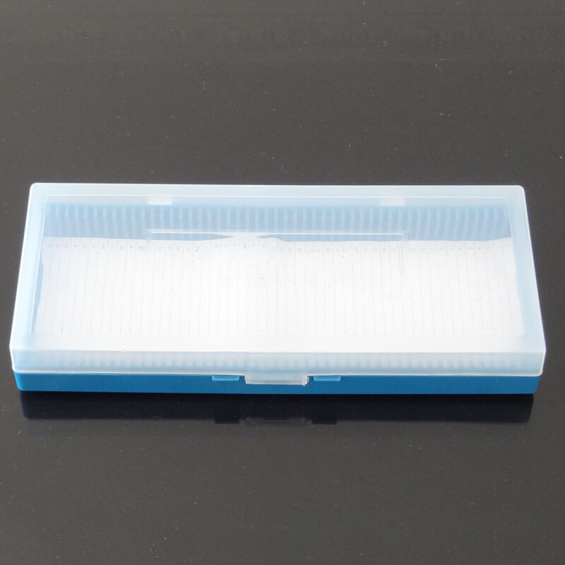 Scatola di vetrini per microscopio la patologia biologica può contenere fino a 50 pezzi diapositive scatola di fetta Bio slot scatola di vetrini in vetro per microscopio rettangolare 1X