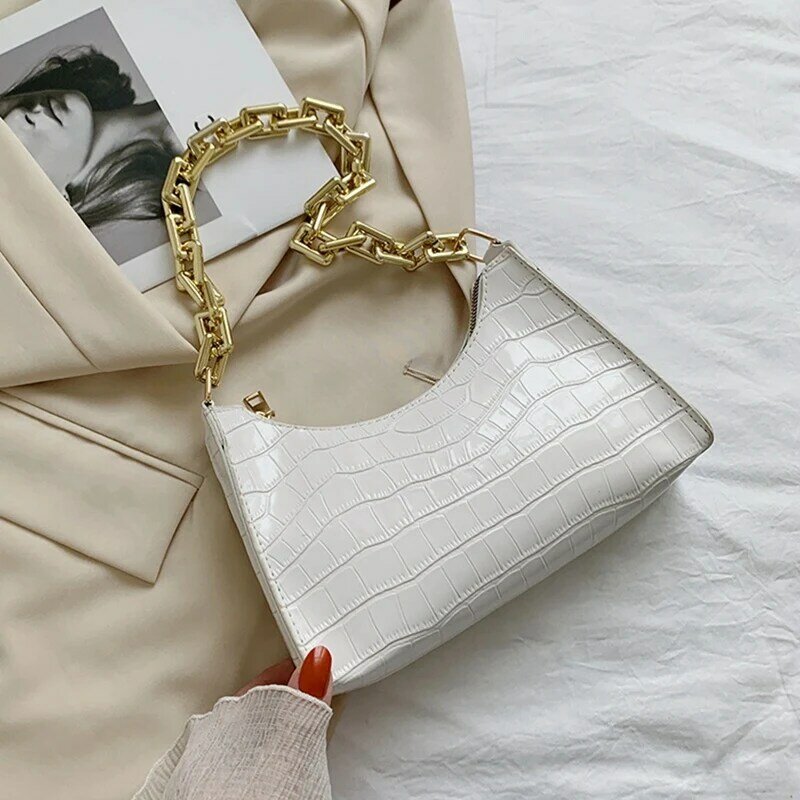 Grain Pattern Zipper Handbags Fashion Texture Embossed Shoulder Bag Simple And Small Square Bags For Women