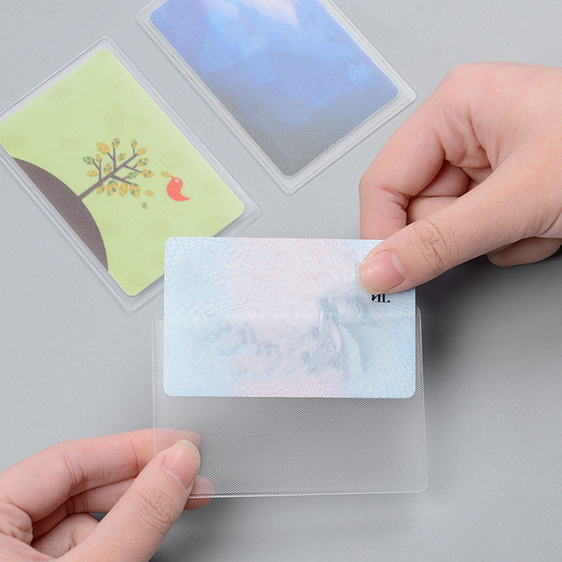 Clear fosco cartão mangas, ID Card Protector, cartão bancário, 100pcs