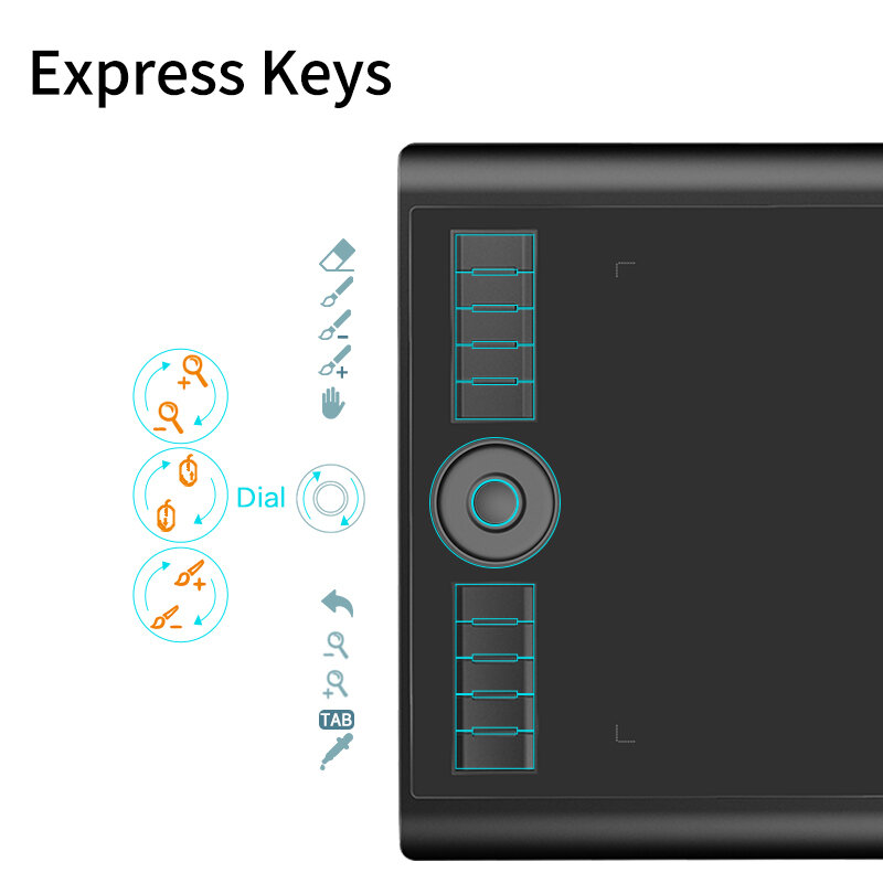 GAOMON – Tablette graphique M10K PRO 10, écran 10" x 6,25", pour dessin, pour art numérique, avec 10 touches de raccourci, stylet inclinable et fonction radiale