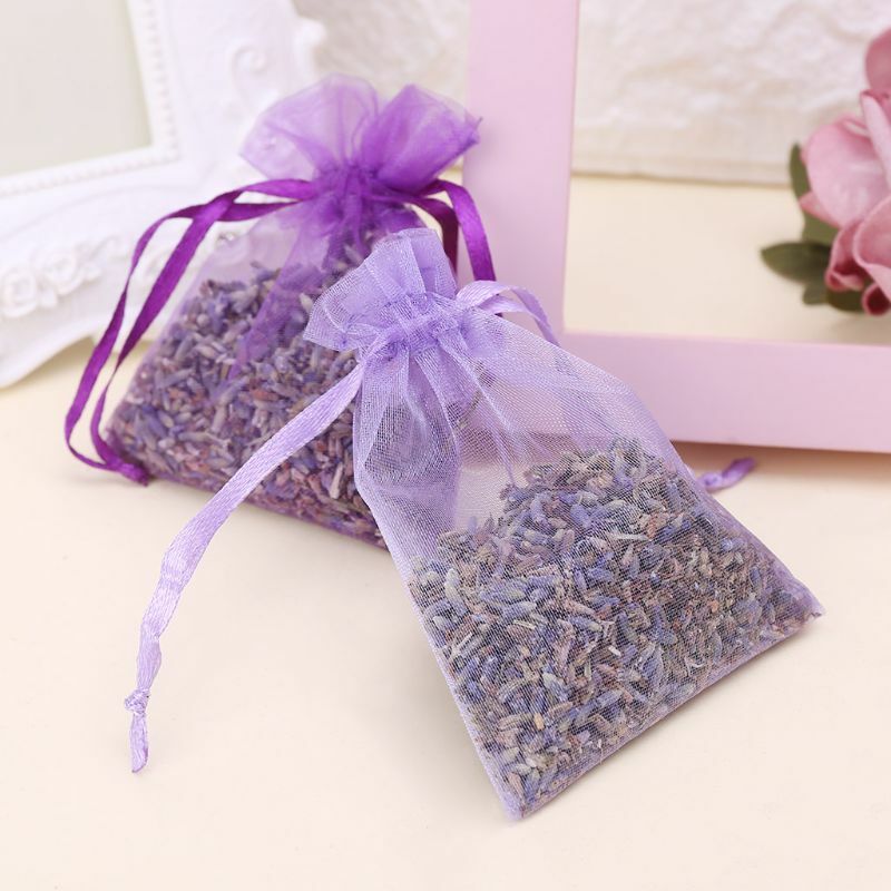 2024 New 5Pcs Real Lavender Organic Dried Flowers Sachets Buds Bag Fragrance Air Fresher