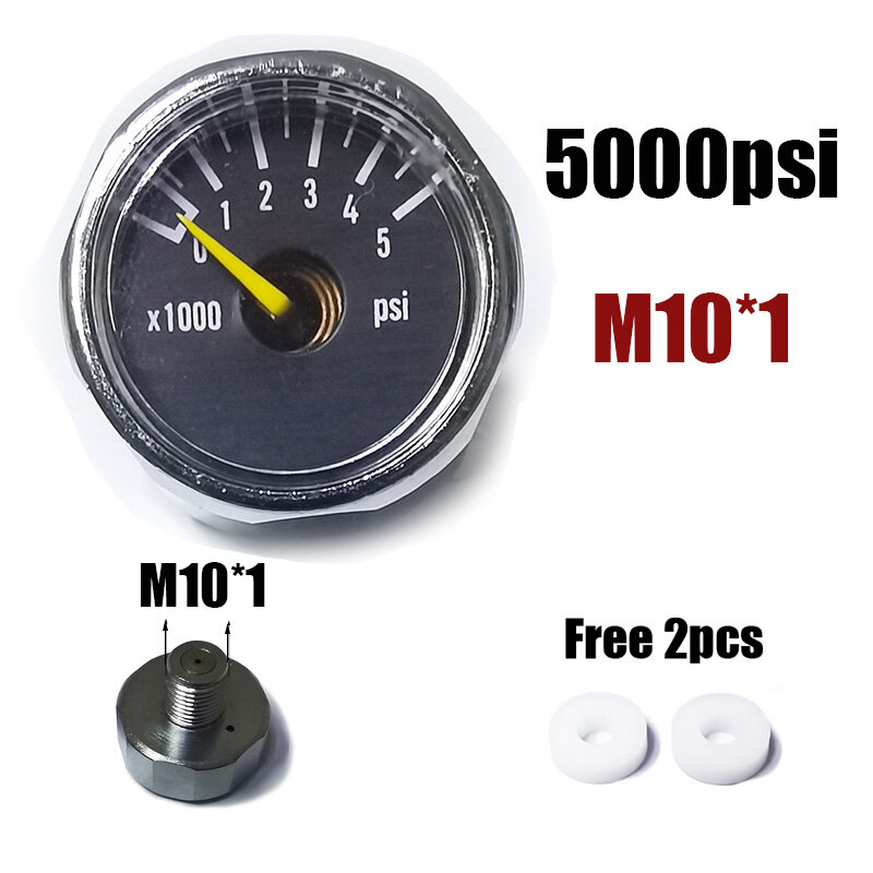 Manometer Pressure Gauge Mini Micro 25mm/1inch Gage Compressed Air Hand Pump Diving HPA Regulator M10 M8 1/8NPT