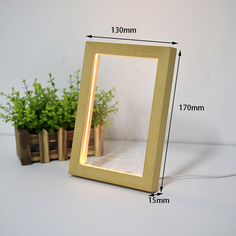 USB Anime CartoonWood LED Photo Frame Lamp Frame Personalized gifts Anniversary gifts Wedding gift, Memorial Mother's Day