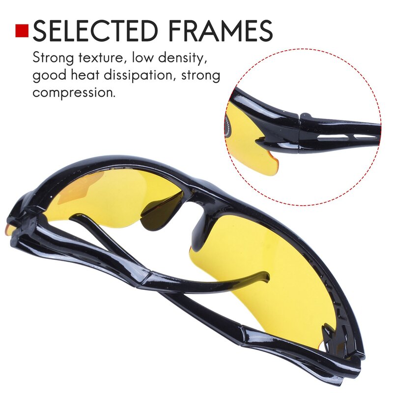Outdoor ciclismo óculos, visão noturna, preto, amarelo