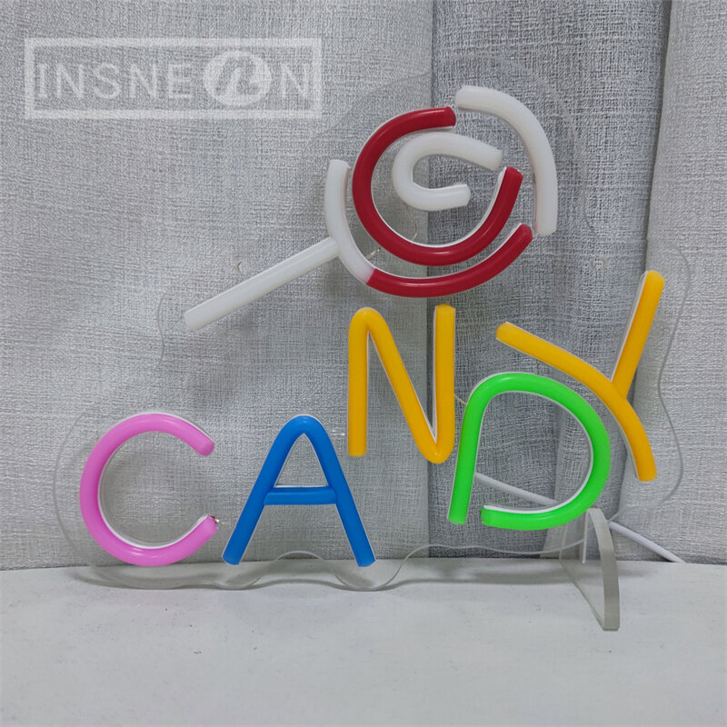 Neon Sign LED Candy Neon Light Sign Wall Decoration for Store Room Party Decor Kids Birthday Gift Night  Lamp Decor Neon Lamp