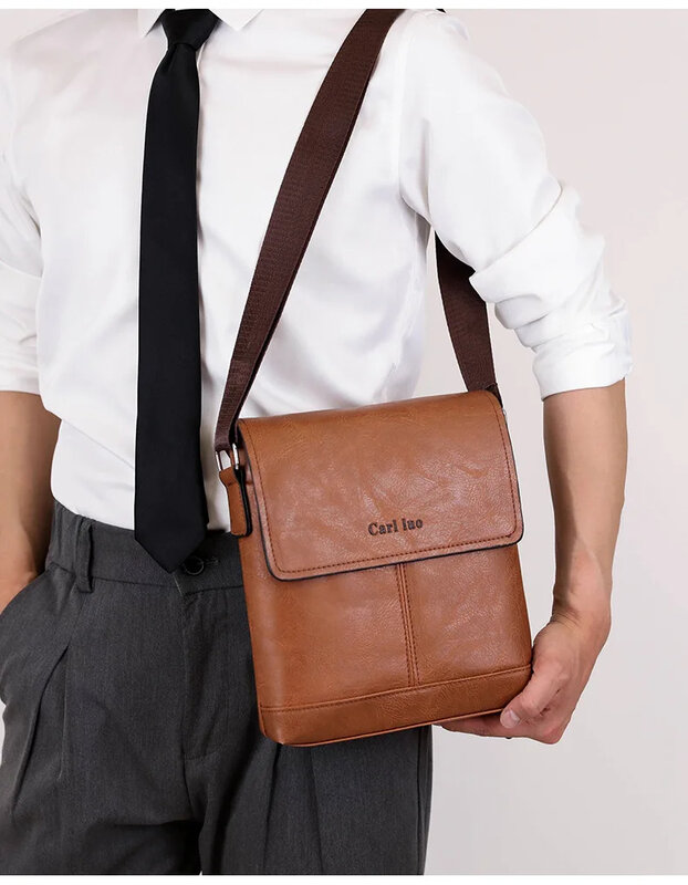 NIUCUNZH-Bolsa de couro para homens, bolsa mensageiro, bolsas de ombro, bolsa pequena para telefone, estilinete masculino, bolso lateral
