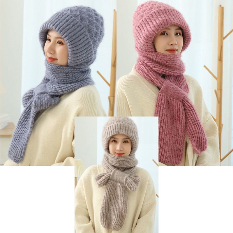 Windproof And Warm Winter Hats – Stay Cozy In Cold Ear Protection Windproof Cap Scarf Hooded Scarves