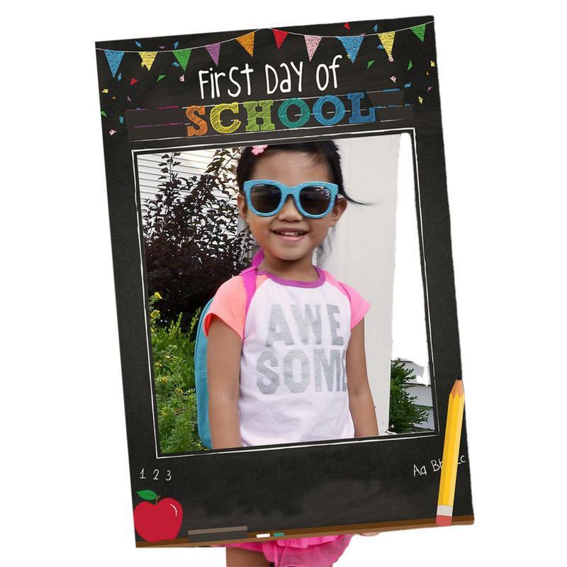 Pierwszy dzień szkoły zdjęcie dekoracyjna rama chłopca w wieku przedszkolnym fotografia Selfie materiały na przyjęcia