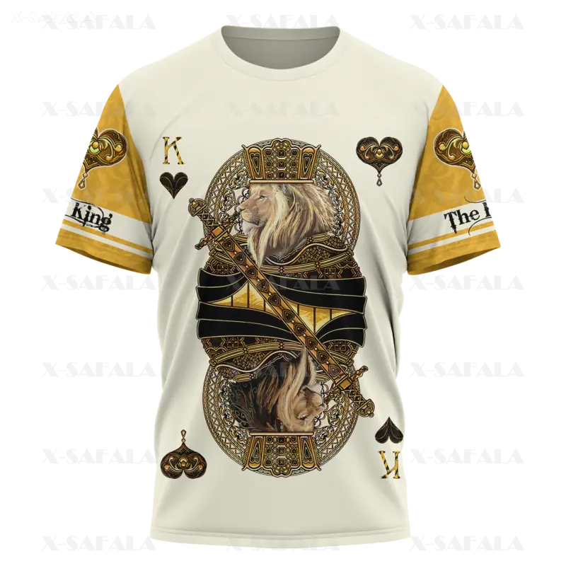 The King And Queen Lion Animal  3D Printed High Quality T-shirt Summer Round Neck Men Female Casual Top-9