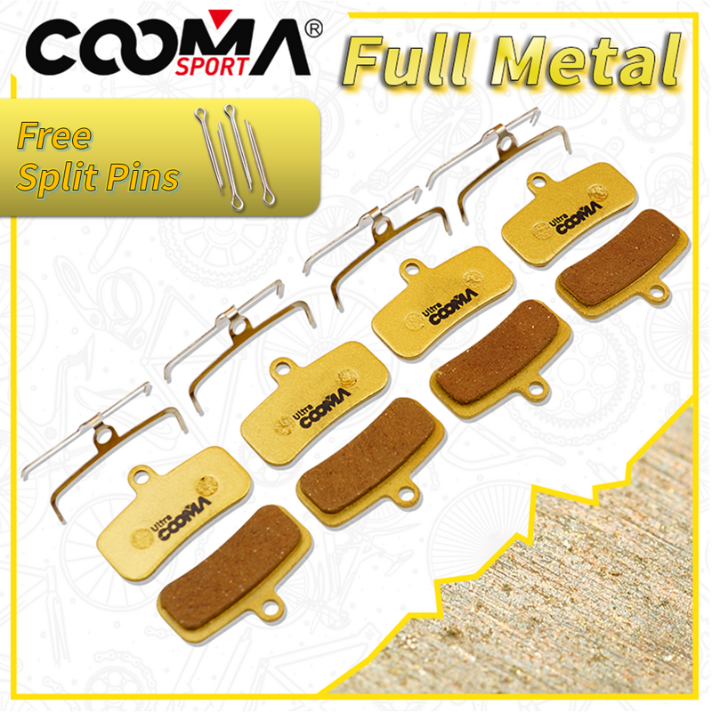 Pastillas de freno de disco de bicicleta para SHIMANO XT, M9020/M8020/Zee/Saint/M640/M800/M810/M820/M520/M420, 4 pares, Metal dorado completo