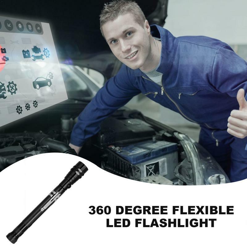 Magnetic Flashlight Zoomable Job Site Light With Telescoping Magnet Pickup Tool Outdoor Lighting For Reading