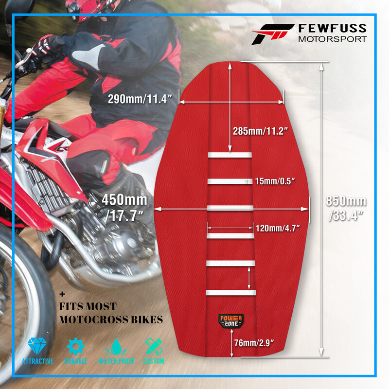 FEWFUSS Motorrad Sitz Abdeckung Kissen Haut Aalen Sich in Wasserdicht Set Schutz Antislip verärgert gelten für KTM SXF KXF CRF
