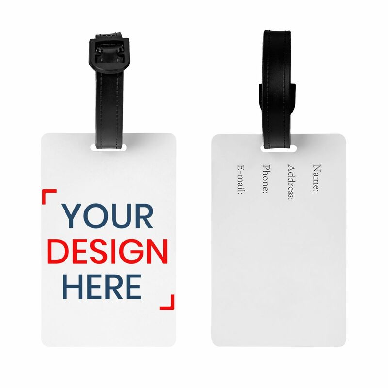 Label bagasi Logo kustom desain Anda di sini tas perjalanan penutup privasi Label ID