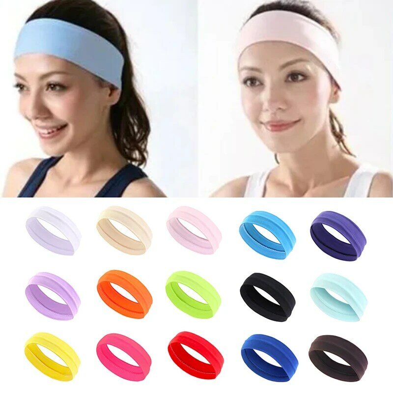 Fasce sportive estive per le donne Fitness Run Yoga bandane fasce elastiche per capelli tinta unita accessori per capelli trucco elasticizzato 2023
