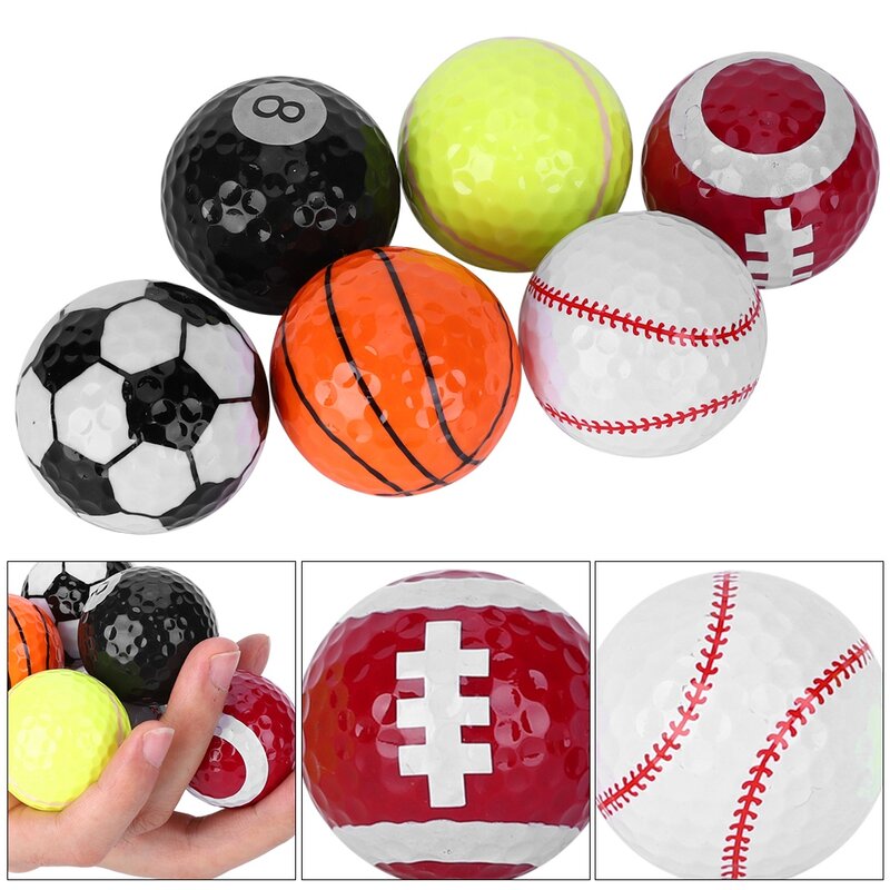 Pelotas de Golf portátiles para deportes, pelotas de regalo para practicar, accesorio para uso de competición, 6 piezas