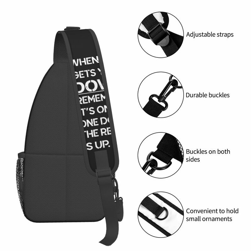 Remember It's Only One Down Crossbody Sling Bags, Chest Bag, Gear Motorcycle Motivational Gifts, mochila de hombro Daypack Bookbag
