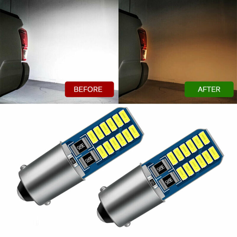 Bombillas LED BA9S T4W H6W Canbus 4014 24 SMD sin Error, luces de lectura Interior, luz de estacionamiento de coche, bombillas de matrícula, blanco, 12V, 2 uds.