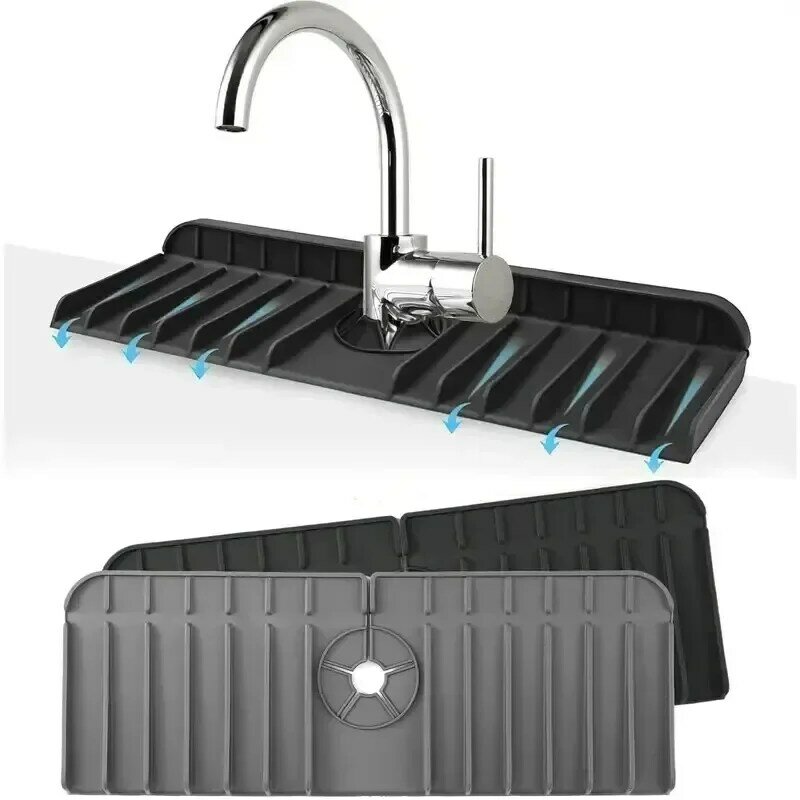 Almohadilla de retención de agua antipulverización y drenaje para fregadero, almohadilla absorbente de silicona para grifo, a prueba de salpicaduras, accesorios de cocina y baño