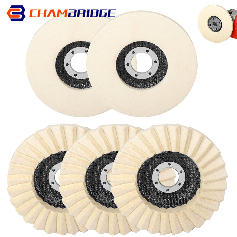 2/3/4/4.5/5 Inch Wool Polishing Wheel Buffing Pad For Angle Grinder Grinding Disc Metal Wood Stainless Steel Polishing Abrasives