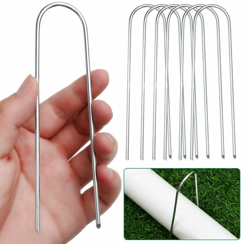 Heavy Duty Ground Anchor Reusable Metal Easy To Fixed Wind Stake Peg Trampoline U-Shaped Pegs Fixed Tool