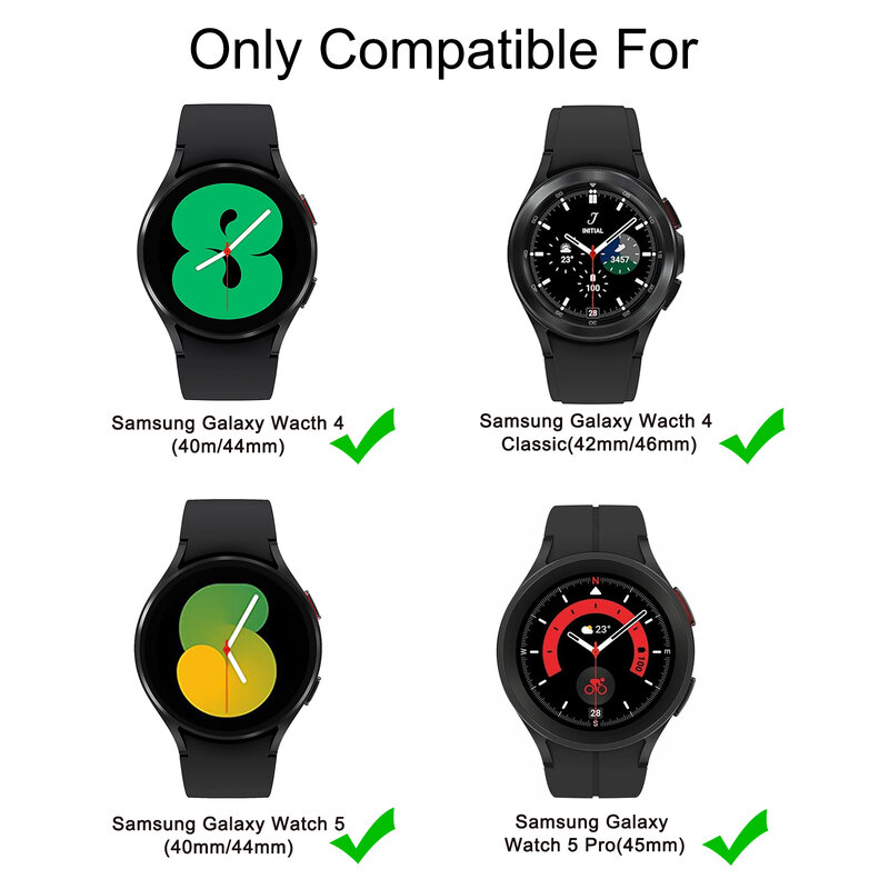 ไม่มีช่องว่างสายสำหรับ Samsung Galaxy Watch 4 5 40มม. 44มม./Watch 5 Pro 45มม. สายรัดข้อมือสำหรับ Galaxy Watch 4คลาสสิก42มม. 46มม.