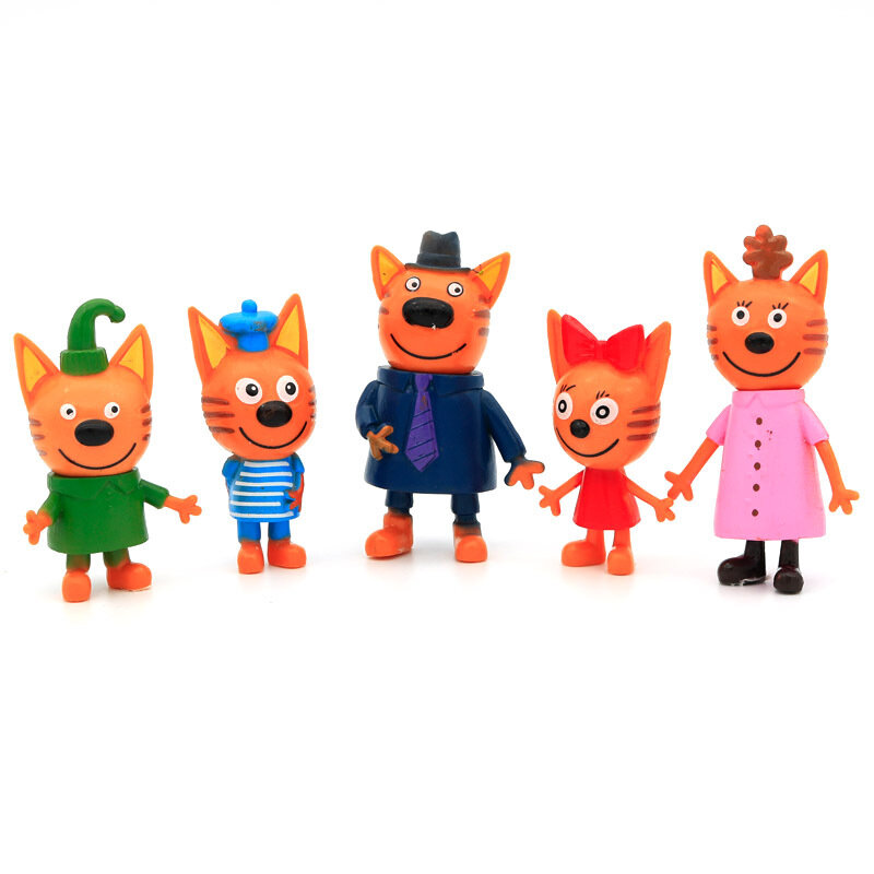 5 pz/borsa 6-8cm russo Cartoon Anime Kid-e-cats Action Figures torta Figurine Baking Decor tre piccoli gattini modello giocattolo per bambini