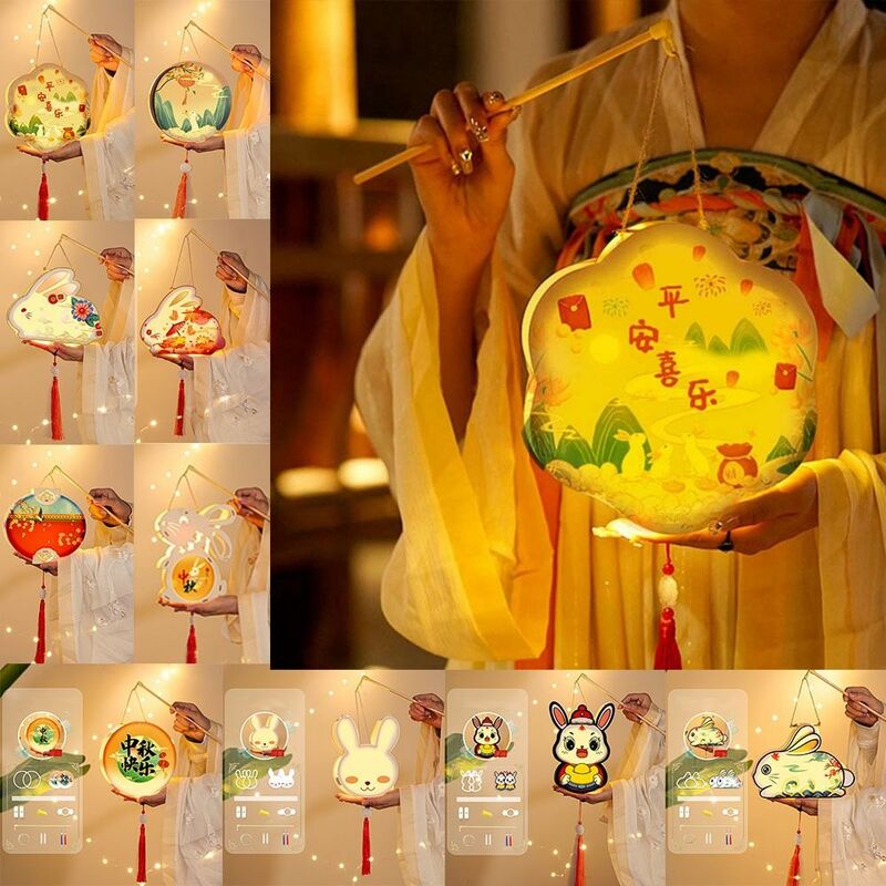Rabbit Rabbit Lantern Chinese Hanging Handmade Mid-Autumn Glow Lantern Glowing Three-dimensional Kids