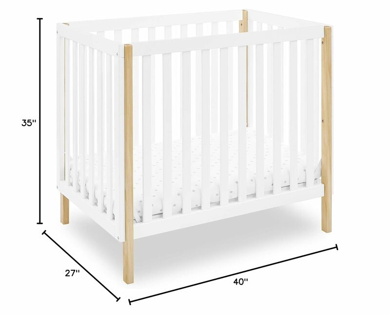 Gio Mini Crib with 2.75" Mattress Included, Bianca White/Natural