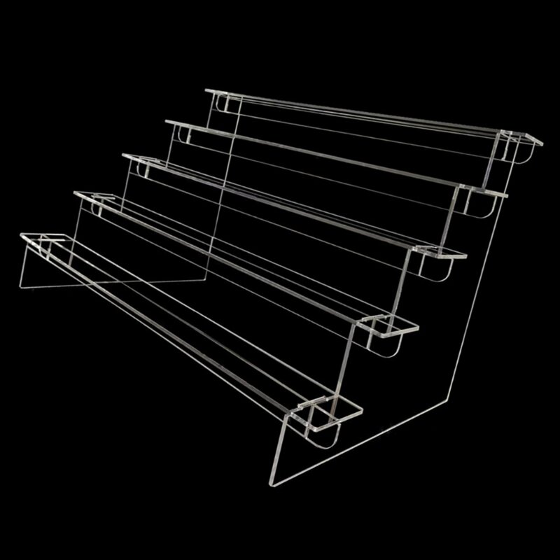حامل عرض أكريليك رف عرض شفاف 1-5 طبقات للحلويات والتماثيل